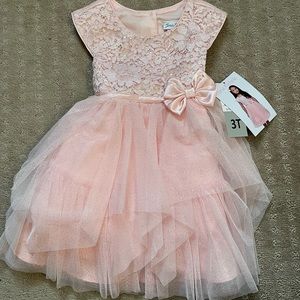 Jona Michelle NWT 3T toddler girls pink dress with bow